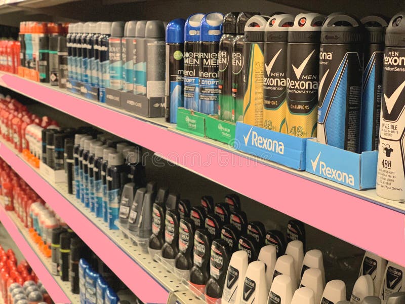 RIO DE JANEIRO, BRAZIL - DECEMBER 27, 2019: Rexona Deodorant Bottles on the  Brazilian Supermarket Shelf. it is a Brand of Hygiene Editorial Stock Image  - Image of cosmetic, freshness: 167905579