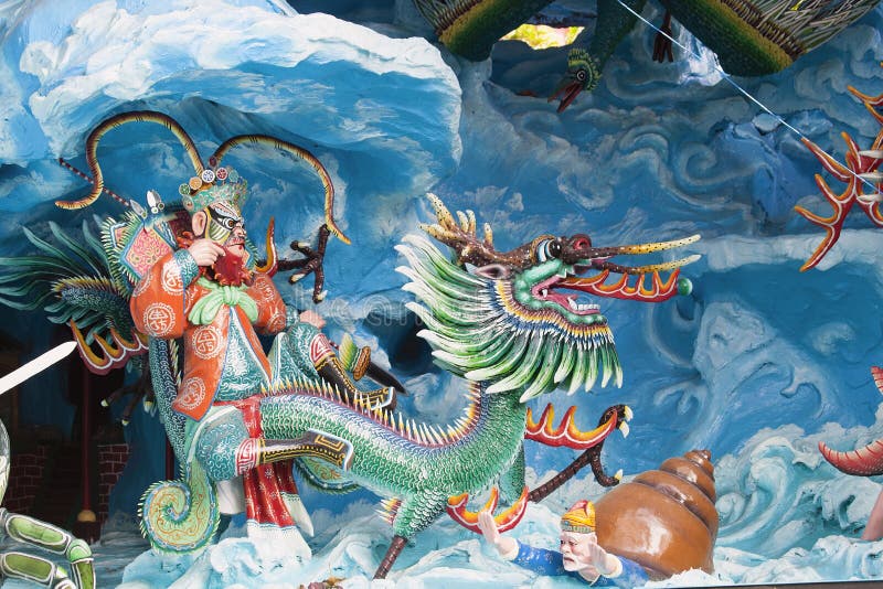 imágenes de archivo libres de regalas rey chino neptune riding dragon diorama image