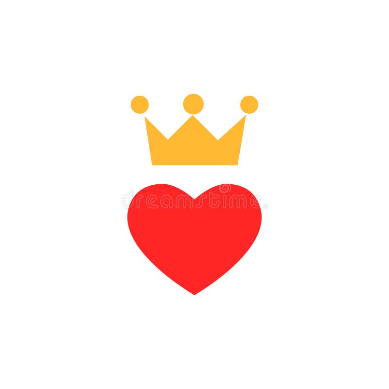 Rey del corazón con corona de oro Ilustración de vectores aislados stock de ilustración Rey del corazón con corona de oro Ilustración de vectores aislados stock de ilustración