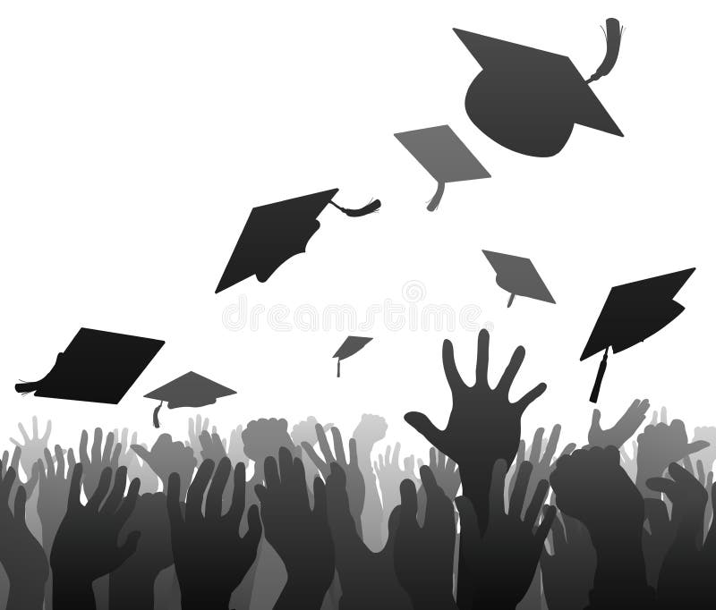 Reçoit un diplôme la foule d'obtention du diplôme illustration stock Reçoit un diplôme la foule d'obtention du diplôme illustration stock