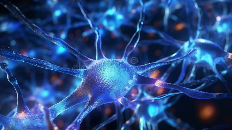 Rețea de legături neuronale strălucitoare. ai generativ vector illustration