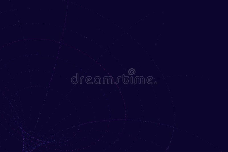 Rețea futuristă cu puncte roz și albastre pe fond întunecat. Concept de tehnologie digitală vector illustration