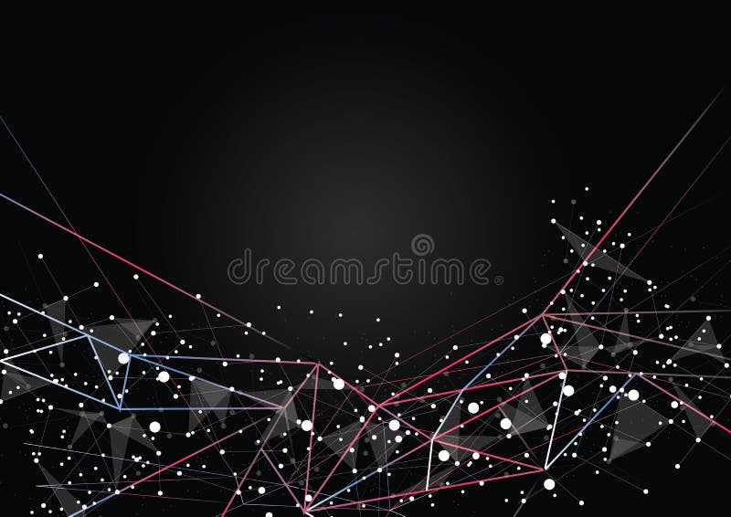 Rețea futuristă geometrică de tehnologie neagră și albă royalty free illustration