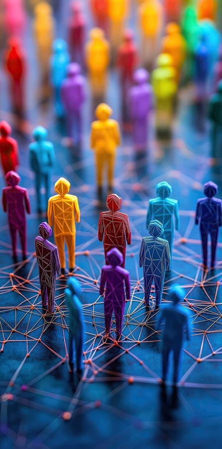 Rețea socială Conectare Concept Abstract Comunitate Grup minimalist Mulțime de oameni Afaceri Lucru în echipă & Comunicare Fundal stock illustration