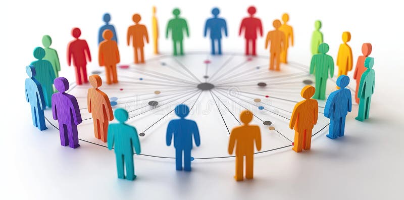 Rețea socială Conectare Concept Abstract Comunitate Grup minimalist Mulțime de oameni Afaceri Lucru în echipă & Comunicare Fundal royalty free illustration
