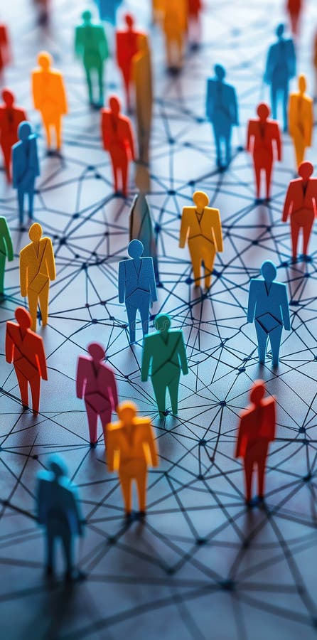 Rețea socială Conectare Concept Abstract Comunitate Grup minimalist Mulțime de oameni Afaceri Lucru în echipă & Comunicare Fundal royalty free illustration