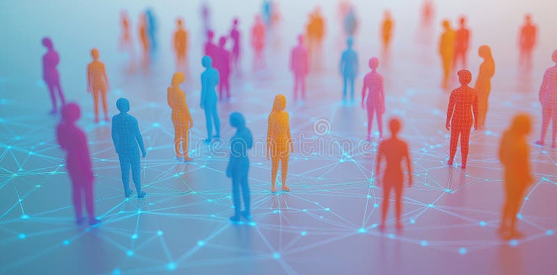 Rețea socială Conectare Concept Abstract Comunitate Grup minimalist Mulțime de oameni Afaceri Lucru în echipă & Comunicare Fundal vector illustration
