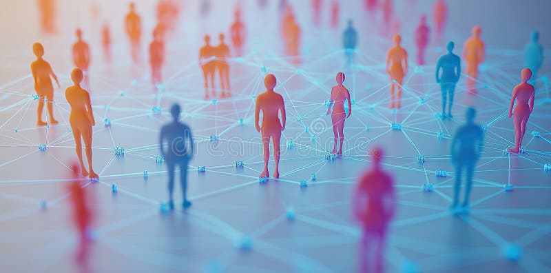 Rețea socială Conectare Concept Abstract Comunitate Grup minimalist Mulțime de oameni Afaceri Lucru în echipă & Comunicare Fundal stock illustration