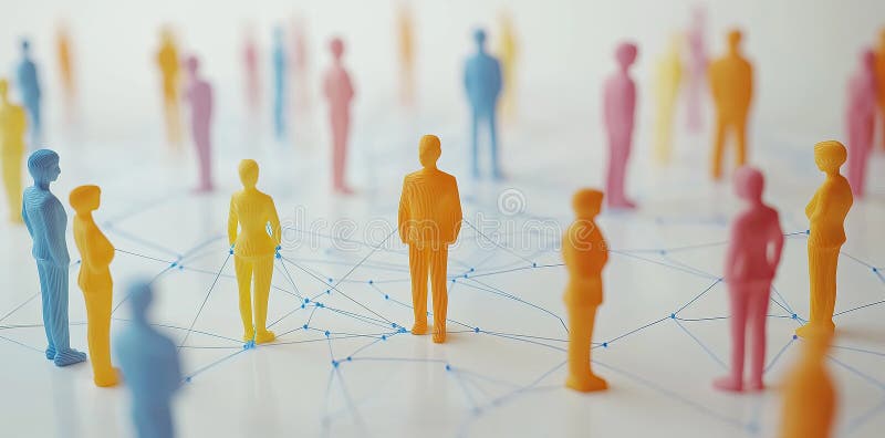Rețea socială Conectare Concept Abstract Comunitate Grup minimalist Mulțime de oameni Afaceri Lucru în echipă & Comunicare Fundal stock illustration