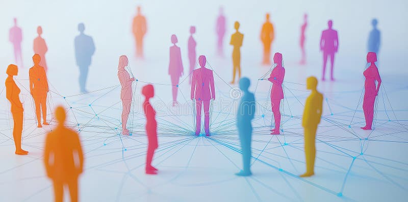 Rețea socială Conectare Concept Abstract Comunitate Grup minimalist Mulțime de oameni Afaceri Lucru în echipă & Comunicare Fundal stock illustration