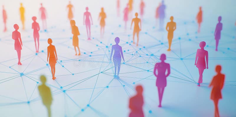 Rețea socială Conectare Concept Abstract Comunitate Grup minimalist Mulțime de oameni Afaceri Lucru în echipă & Comunicare Fundal stock illustration