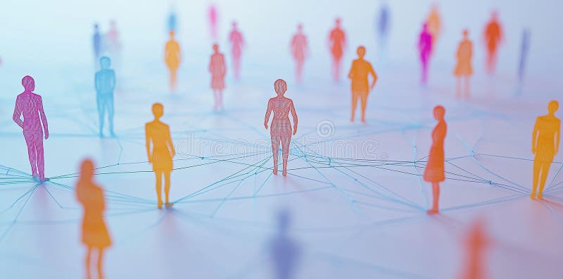 Rețea socială Conectare Concept Abstract Comunitate Grup minimalist Mulțime de oameni Afaceri Lucru în echipă & Comunicare Fundal royalty free illustration