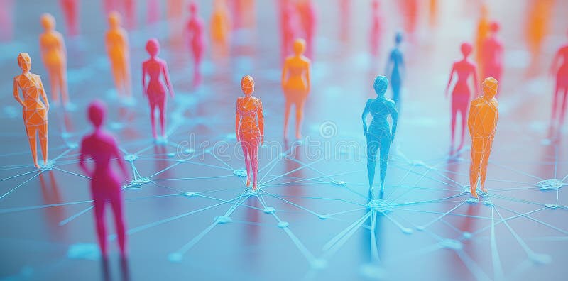 Rețea socială Conectare Concept Abstract Comunitate Grup minimalist Mulțime de oameni Afaceri Lucru în echipă & Comunicare Fundal royalty free illustration