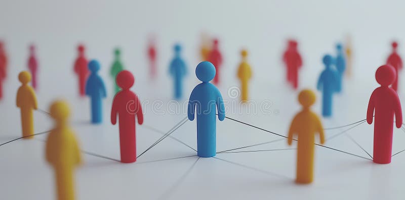 Rețea socială Conectare Concept Abstract Comunitate Grup minimalist Mulțime de oameni Afaceri Lucru în echipă & Comunicare Fundal royalty free illustration