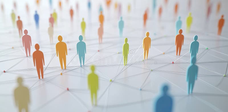 Rețea socială Conectare Concept Abstract Comunitate Grup minimalist Mulțime de oameni Afaceri Lucru în echipă & Comunicare Fundal stock illustration