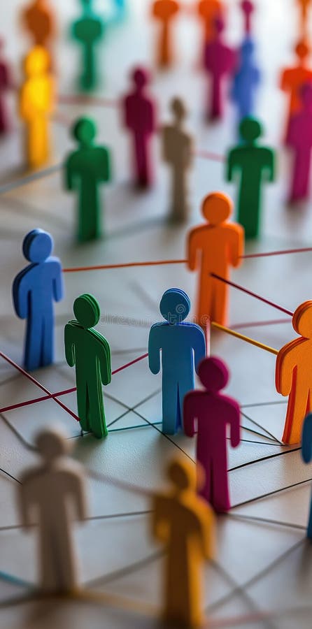 Rețea socială Conectare Concept Abstract Comunitate Grup minimalist Mulțime de oameni Afaceri Lucru în echipă & Comunicare Fundal stock illustration