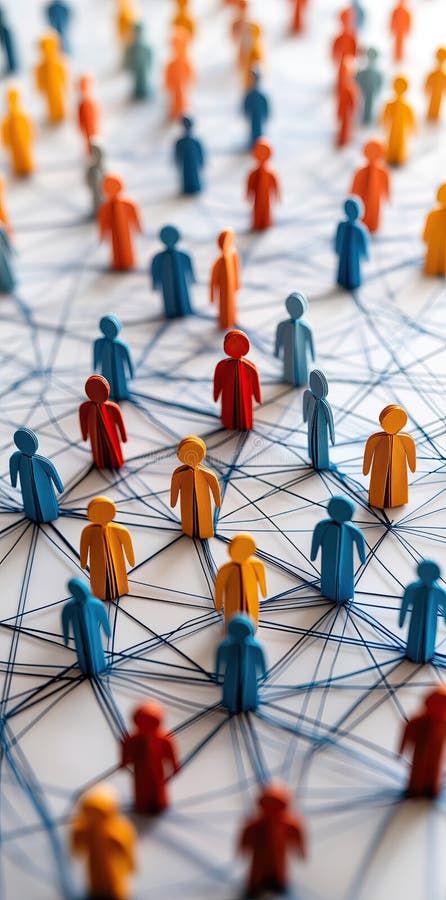 Rețea socială Conectare Concept Abstract Comunitate Grup minimalist Mulțime de oameni Afaceri Lucru în echipă & Comunicare Fundal stock illustration