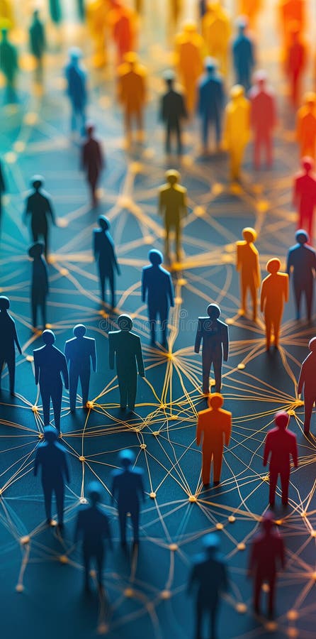 Rețea socială Conectare Concept Abstract Comunitate Grup minimalist Mulțime de oameni Afaceri Lucru în echipă & Comunicare Fundal stock illustration