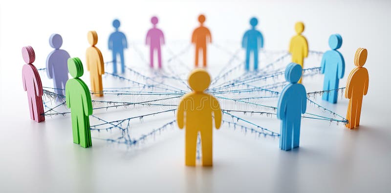 Rețea socială Conectare Concept Abstract Comunitate Grup minimalist Mulțime de oameni Afaceri Lucru în echipă & Comunicare Fundal stock illustration