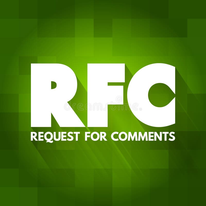 RFC- Request for Comments acronym, concept background royalty free illustration