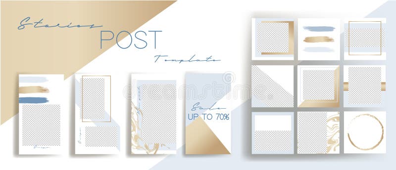 Design backgrounds for social media banner. Set of instagram stories and post frame templates. Vector cover. vector illustration.