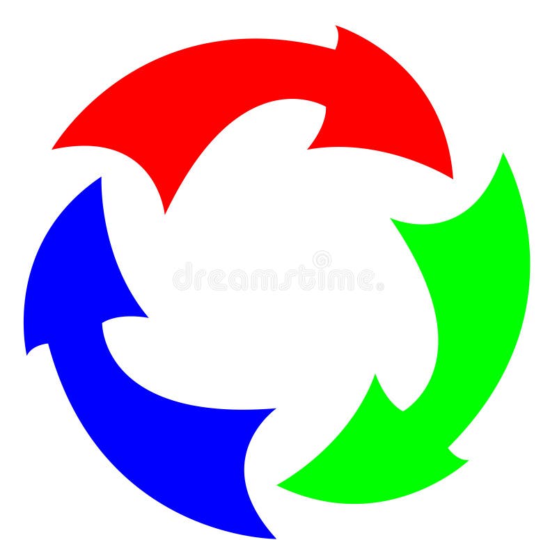 RGB arrows flat royalty free illustration