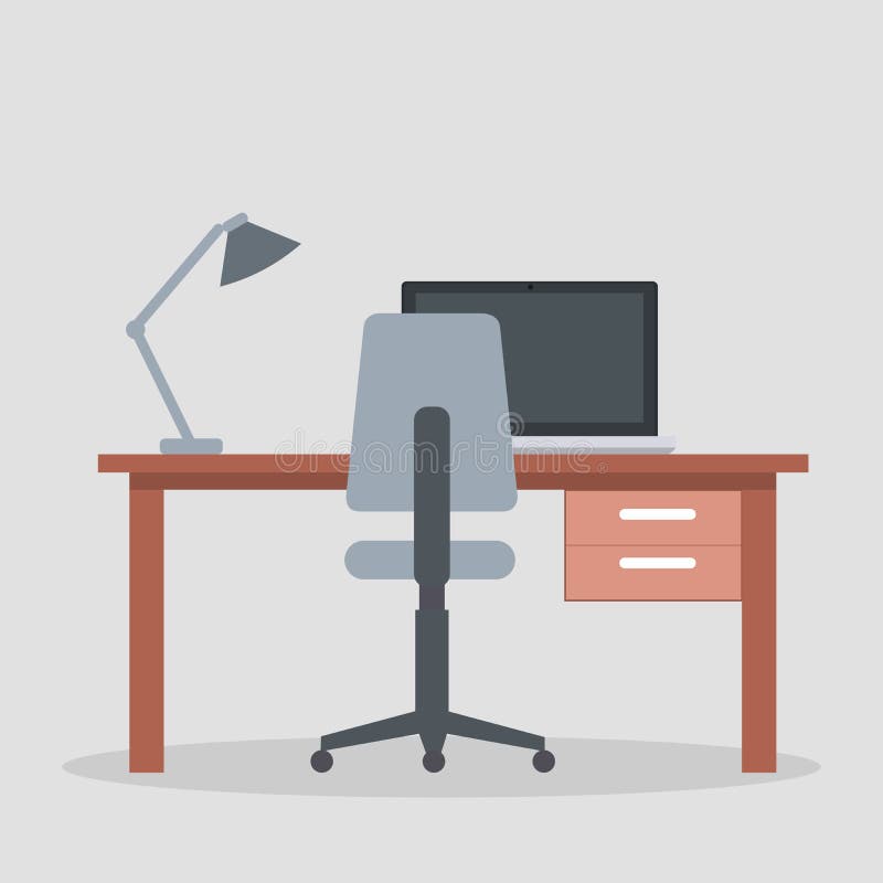 Design of office environment with business desk stock illustration Design of office environment with business desk stock illustration
