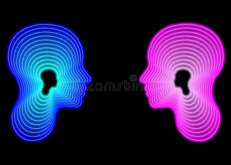 Man woman head couple love concept soulmate soul artificial intelligence future cyberpunk colors robot cyborg retro style pink and blue neon glow human. Black robots stock images, royalty-free photos and pictures