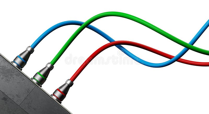 RGB cables vector illustration