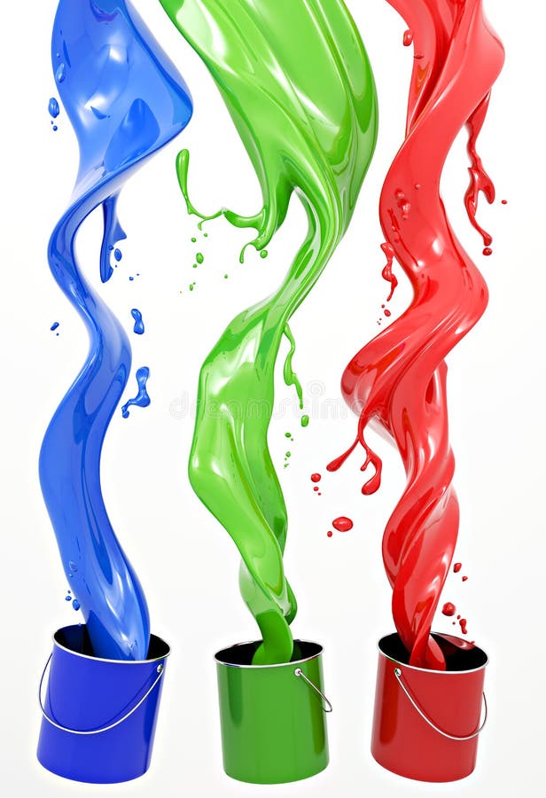 RGB Paint stock illustration. Image of splashes, pail 17727585