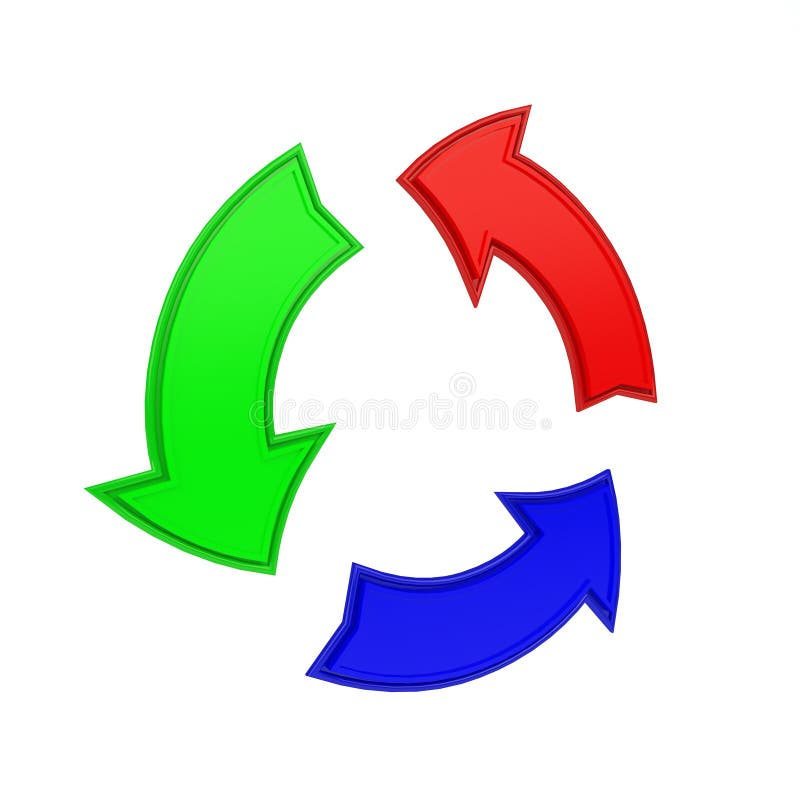 RGB round frame made from arrows vector illustration