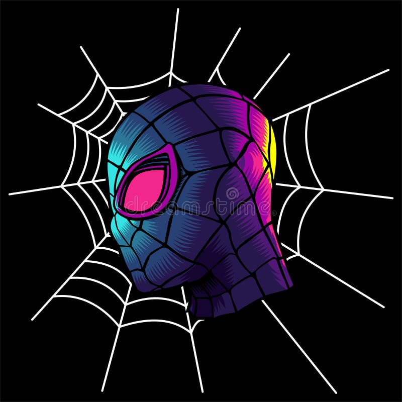 Spiderman Art Design Icon Vector Sticker Stock Vector (Royalty