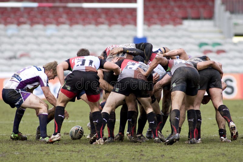 RGL: Harlequins da liga do rugby contra a tempestade de Melbourne imagens de stock RGL: Harlequins da liga do rugby contra a tempestade de Melbourne imagens de stock