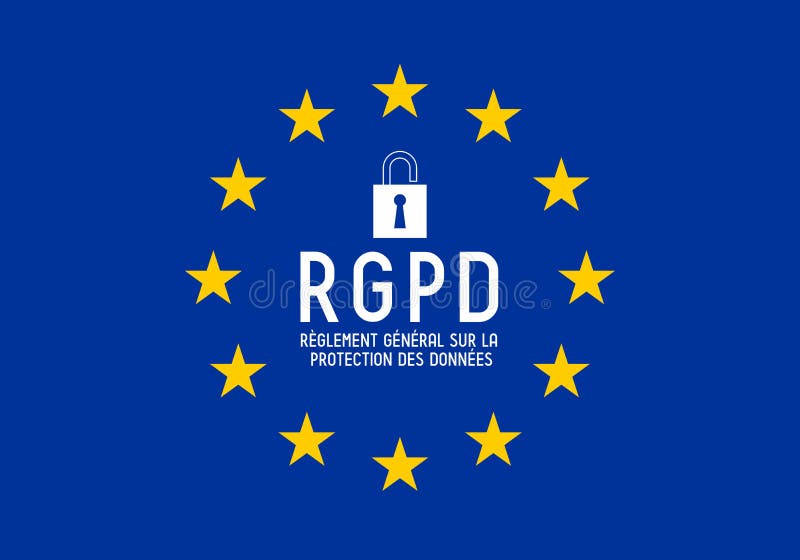 Rgpd French Gdpr Inglés Reglamento General De Protección De Datos Imagen  editorial - Ilustración de francia, bloqueo: 184145955