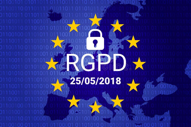 RGPD ist GDPR: Schutzbeziehung der allgemeinen Daten auf französisch, italienisch, spanisch Vektor lizenzfreie abbildung RGPD ist GDPR: Schutzbeziehung der allgemeinen Daten auf französisch, italienisch, spanisch Vektor lizenzfreie abbildung