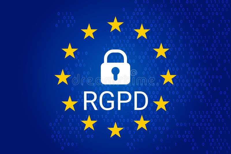 RGPD ist GDPR: Schutzbeziehung der allgemeinen Daten auf französisch, italienisch, spanisch Vektor vektor abbildung RGPD ist GDPR: Schutzbeziehung der allgemeinen Daten auf französisch, italienisch, spanisch Vektor vektor abbildung