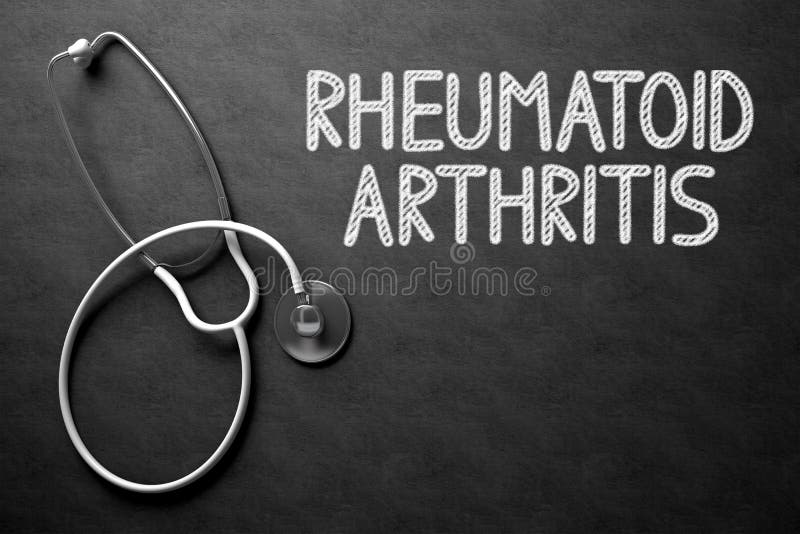 Medical Concept: Black Chalkboard with Rheumatoid Arthritis. Medical Concept: Black Chalkboard with Handwritten Medical Concept - Rheumatoid Arthritis with White Stethoscope. Top View. 3D Rendering. Medical Concept: Black Chalkboard with Rheumatoid Arthritis. Medical Concept: Black Chalkboard with Handwritten Medical Concept - Rheumatoid Arthritis with White Stethoscope. Top View. 3D Rendering.