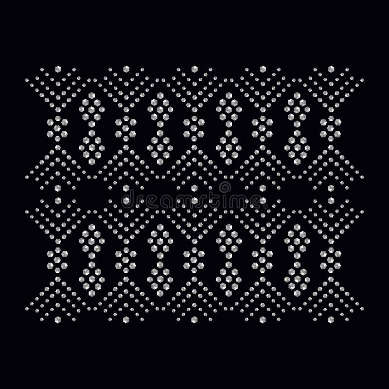 Rhinestone applique print for textile clothes in fashion luxury stock illustration Rhinestone applique print for textile clothes in fashion luxury stock illustration