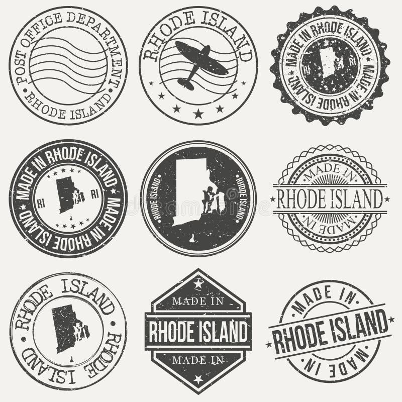 Rhode Island Set of Stamps. Travel Stamp. Made in Product. Design Seals ...