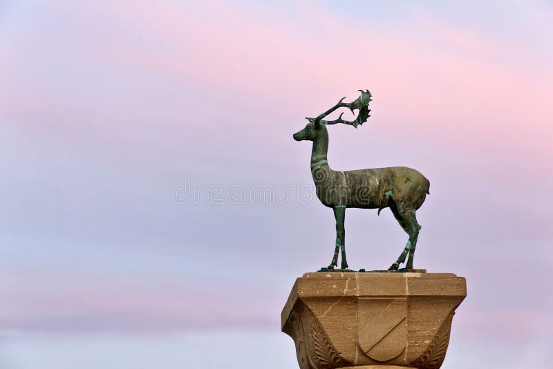 Rhodes Deer statue closeup stock photo. Image of place 26734688