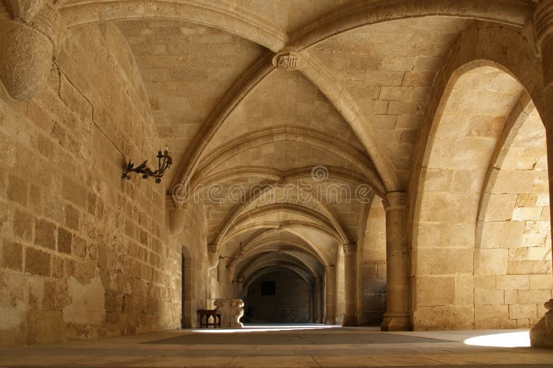 Rhodes Medieval Knights Castle (Paleis), Griekenland stock fotografie Rhodes Medieval Knights Castle (Paleis), Griekenland stock fotografie