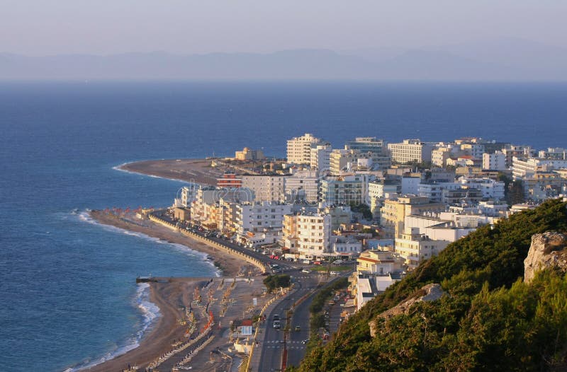 Rhodes town at sunset, Greece