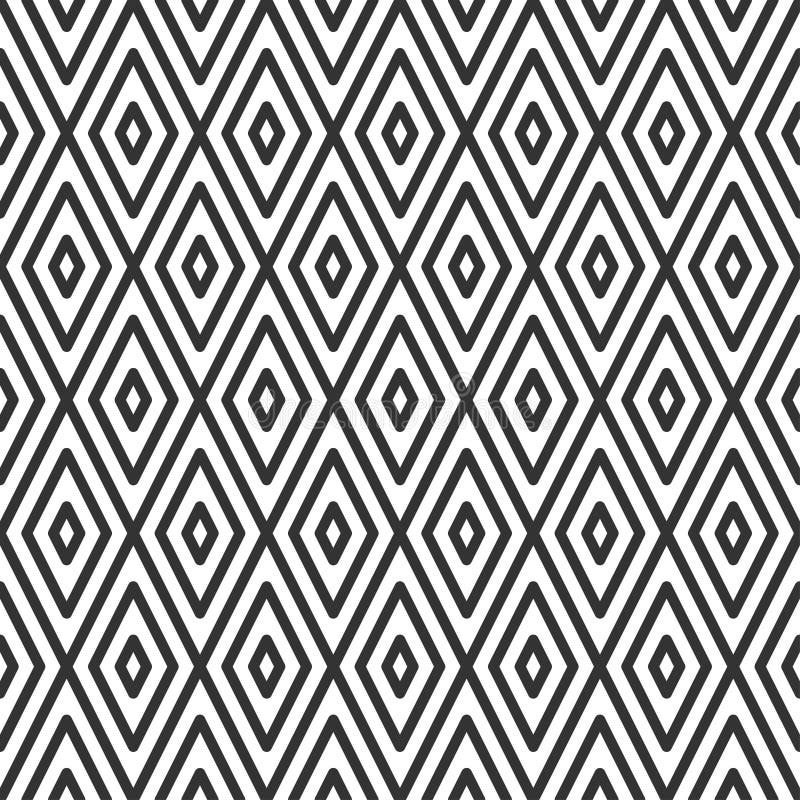 Rhombic tile. Geometric seamless pattern in line style. Vector illustration for minimalistic design. Abstract background.