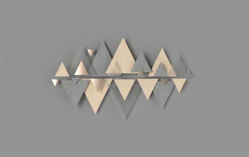 Rhombus, triangle abstract background, depth of field effect. Modern panel with trigons, ceramic, glass, concrete decoration