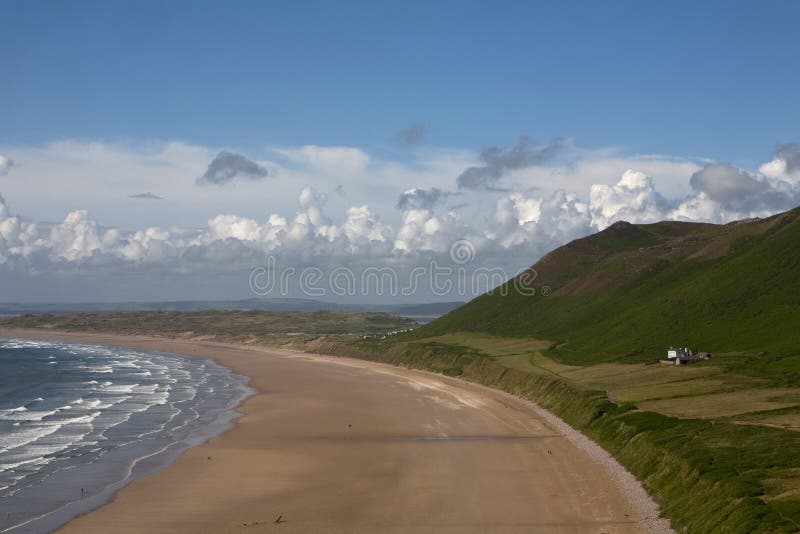 Rhossili Beach, Gower Peninsular. royalty free stock images Rhossili Beach, Gower Peninsular. royalty free stock images