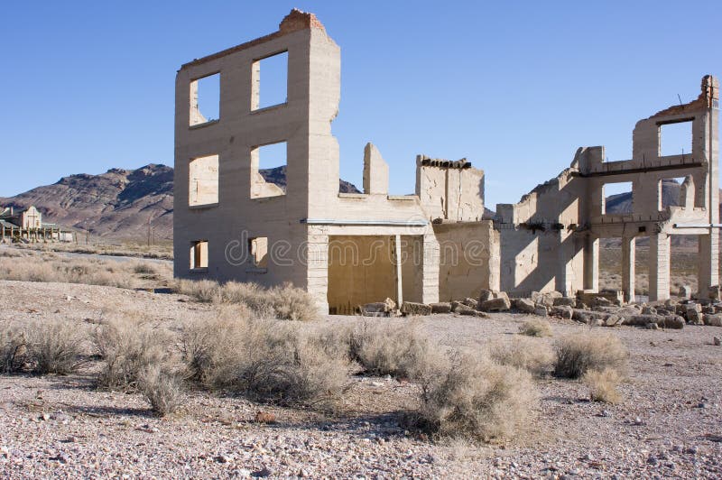 Rhyolite, Nevada ghost town. royalty free stock photography Rhyolite, Nevada ghost town. royalty free stock photography