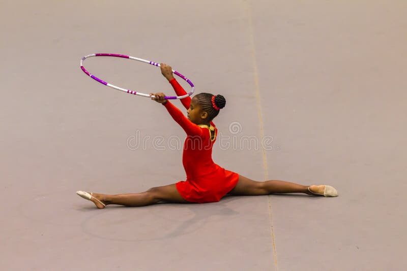 183 Rhythmic Gymnastics Girl Hoop Floor Stock Photos - Free