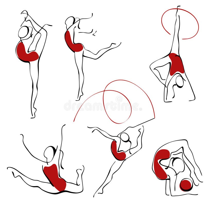 Rhythmic gymnastics. set figures
