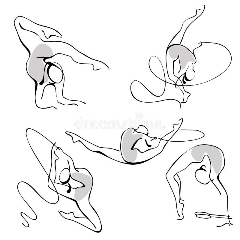 Rhythmic gymnastics. set gray figures