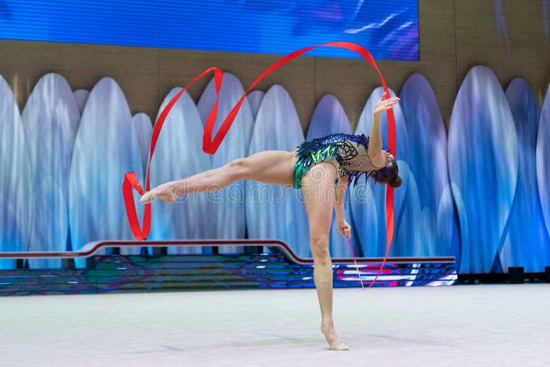 Rhythmic gymnastics editorial stock image. Image of activity 264838104